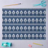 Indigo gestructureerde witte Ikat-stijl borduurwer Tissuepapier (Craft)