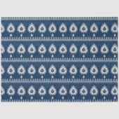 Indigo gestructureerde witte Ikat-stijl borduurwer Tissuepapier (Voorkant)