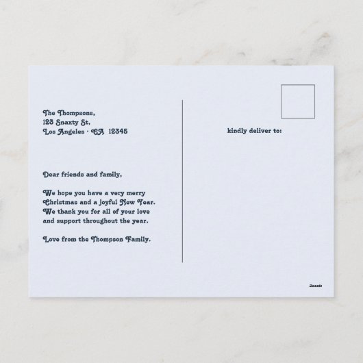 Indigo Gleam New Year Retro Modern Blue Photo Feestdagenkaart (Achterkant)