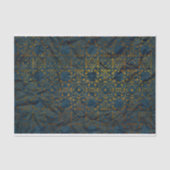 Indigo Gold Classic Elegant Damask Patroon Tissuepapier (Voorkant)