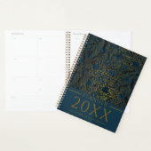 Indigo Gold Classic Elegant Damask Year Planner (Display)