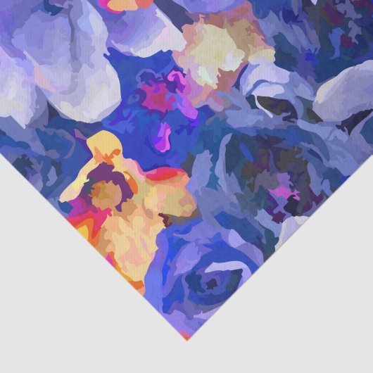 Indigo Gold Waterverf Fine Floral Tissuepapier (Detail)