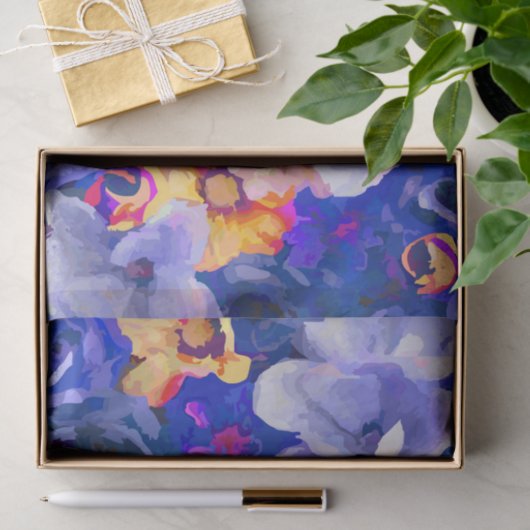 Indigo Gold Waterverf Fine Floral Tissuepapier (Geschenk)
