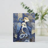 Indigo Golden Parakeets Briefkaart (Staand voorkant)