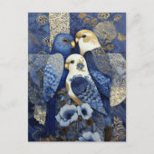 Indigo Golden Parakeets Briefkaart (Voorkant)