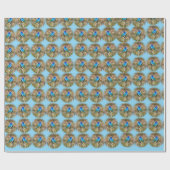 Indigo Gors Zangvogel Inpakpapier Blauw (Vlak)