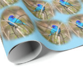 Indigo Gors Zangvogel Inpakpapier Blauw (Rol Hoek)