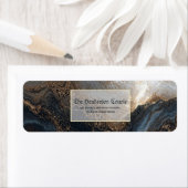 Indigo Goud Folie Agaat Retouradres Etiket (Insitu)
