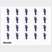Indigo Gradient Crow-Sticker Ronde Sticker (Vel)
