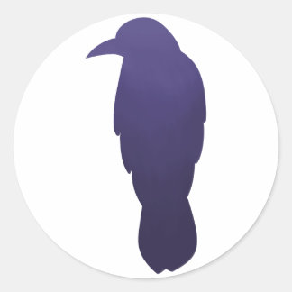 Indigo Gradient Crow-Sticker Ronde Sticker