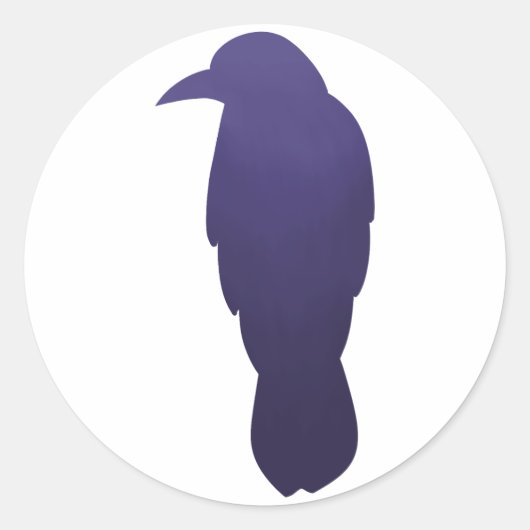 Indigo Gradient Crow-Sticker Ronde Sticker (Voorkant)