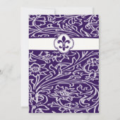Indigo Gray Fleur de Lis Floral Formal Afstuderen Kaart (Achterkant)
