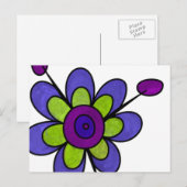 Indigo & Green Fun Flowers Briefkaart (Voorkant / Achterkant)