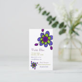 Indigo & Green Fun Flowers Visitekaartje (Staand voorkant)