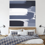 Indigo Grijze Blauwe Borstbedekking Canvas Afdruk (Insitu (Slaapkamer))
