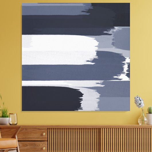 Indigo Grijze Blauwe Borstbedekking Canvas Afdruk (Insitu (Woonkamer))