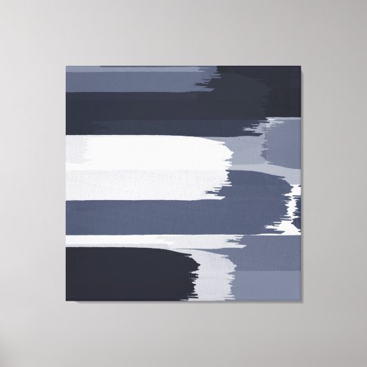 Indigo Grijze Blauwe Borstbedekking Canvas Afdruk (Voorkant)