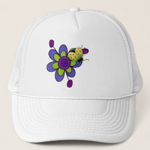 Indigo & Groene Fun Bloemen Trucker Pet