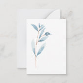 Indigo handgeschilderde waterverf botanische dank  notitiekaartje (Achterkant)