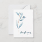 Indigo handgeschilderde waterverf botanische dank  notitiekaartje (Voorkant)