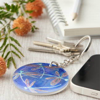 Indigo Haze Libelle Fladdert Sleutelhanger