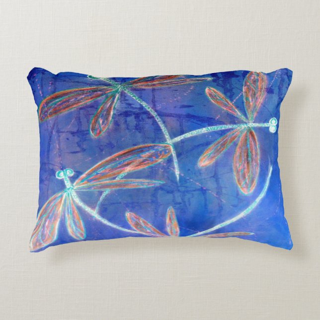 Indigo Haze Libelle Flit Accent Kussen (Voorkant)