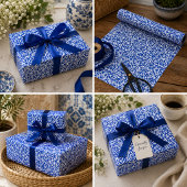 Indigo Heritage Classic Portuguese Geometric Cadeaupapier