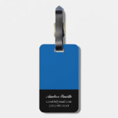 Indigo Hibiscus Bagagelabel (Achterkant verticaal)