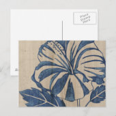 Indigo Hibiscus Briefkaart (Voorkant / Achterkant)