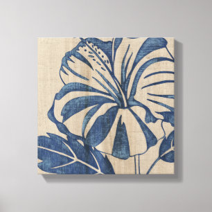 Indigo Hibiscus Canvas Afdruk