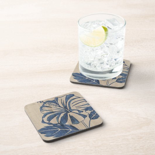 Indigo Hibiscus Drankjes Onderzetter (Rechterzijde)