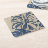 Indigo Hibiscus Kartonnen Onderzetters (Schuin)
