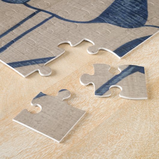 Indigo Hibiscus Legpuzzel (Zijkant)