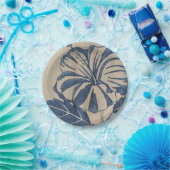 Indigo Hibiscus Papieren Bordje (Feest)