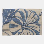 Indigo Hibiscus Theedoek (Horizontaal)