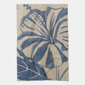 Indigo Hibiscus Theedoek (Verticaal)