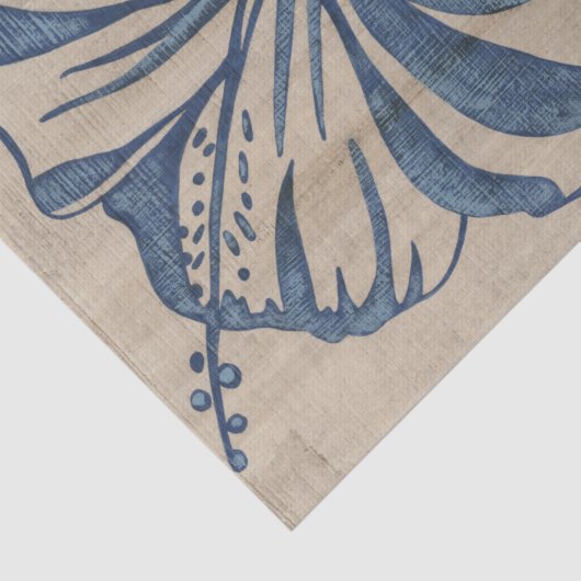 Indigo Hibiscus Tissuepapier (Detail)