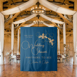 Indigo & Honeycomb Bodembruiloft Welkomstbord Wandkleed
