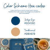 Indigo & Honeycomb Golden Bee Bruiloftsfeest Papieren Bordje