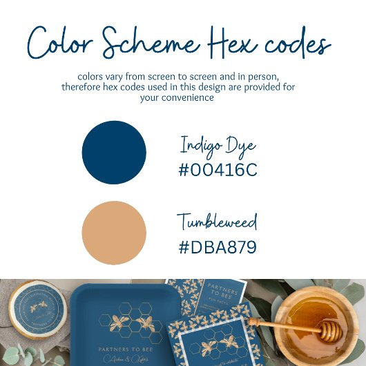 Indigo & Honeycomb Golden Bee Wedding Shower Bedankzakje