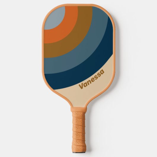 Indigo Horizon Cirkel Streep met Naam Pickleball Paddle (Voorkant)