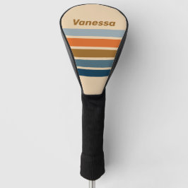 Indigo Horizon Over Strepen met Naam Golfheadcover
