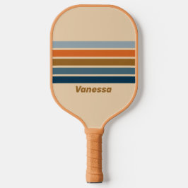 Indigo Horizon Over Strepen met Naam Pickleball Paddle