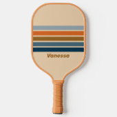 Indigo Horizon Over Strepen met Naam Pickleball Paddle (Achterkant)