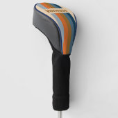 Indigo Horizon Pin Strepen met Naam Golfheadcover (Schuin)