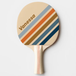 Indigo Horizon Schuine Strepen met Naam Tafeltennisbatje