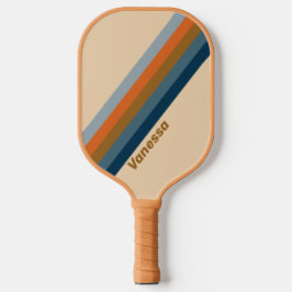 Indigo Horizon Strepen met Naam Pickleball Paddle