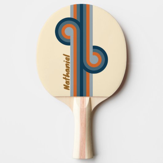 Indigo Horizon Stripe Loop met naam Tafeltennisbatje (Voorkant)