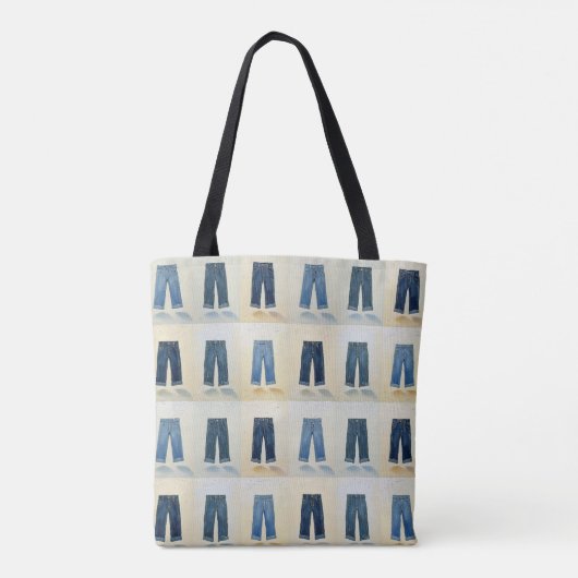 Indigo iconen Painterly Denim Art Denimhead Tote Bag (Achterkant)
