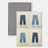 Indigo Icons Schilderachtige Denim Art Denimhead Magneet (Voorkant / Achterkant)